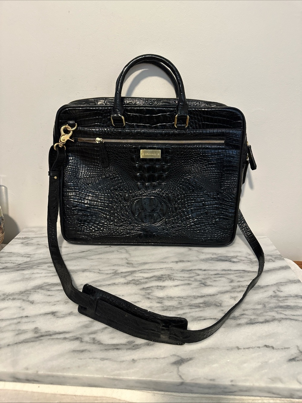 Brahmin Melbourne Crocodile Embossed Leather Laptop Case
Bag Purse Black